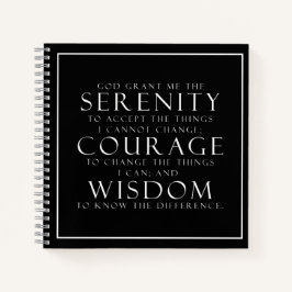Cuaderno Oración de Serenidad en Blanco y Negro