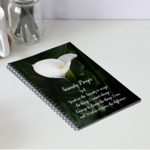 Cuaderno Oración de Serenidad Flor de Lirio de Calla Blanca