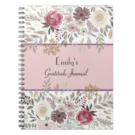 Cuaderno Oración floral rosa alegre, elogios y gratitud