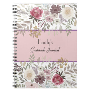 Cuaderno Oración floral rosa alegre, elogios y gratitud