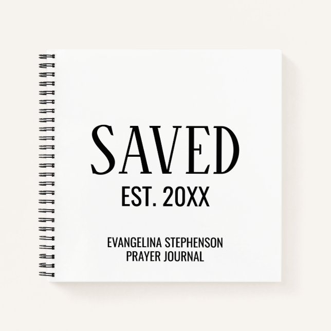 Cuaderno Oración Personalizada Cristiana Establecida Salvad (Anverso)