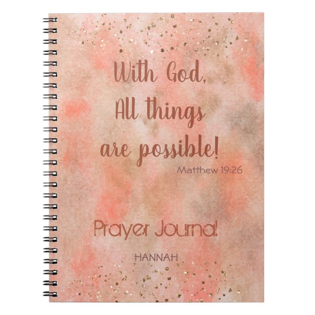 Cuaderno Oración personalizada de la Biblia Mist de Oro de  (Frente)