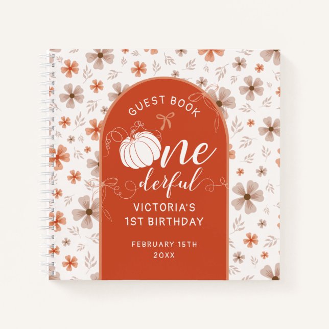 CUADERNO ORANGE BOW & ARCH FALL PUMPKIN FLOWERS BIRTHDAY (Anverso)