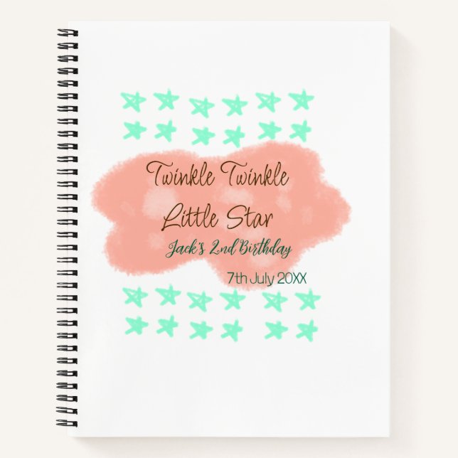 Cuaderno Orange clouds twinkle twinkle little stars green  (Anverso)