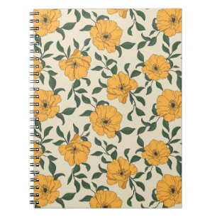 Cuaderno Orange Poppy Flower Pattern