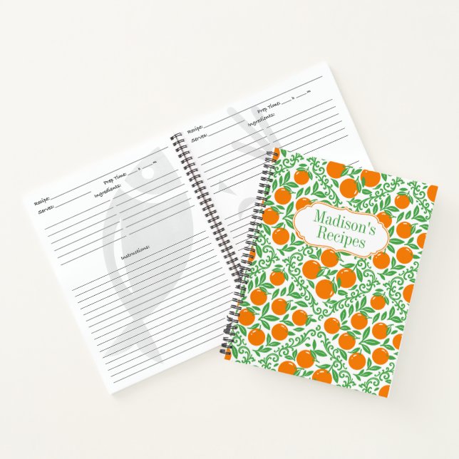 Cuaderno Orange Rustic Farmhouse French Country Recipe (Interior)