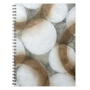 Cuaderno Orbes blancas y círculos marrones