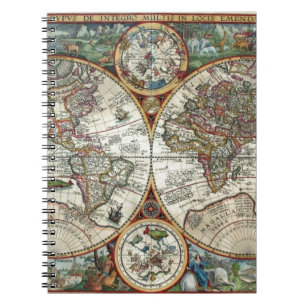 Cuaderno Orbis Terrarum 1594 - mapa del mundo famoso