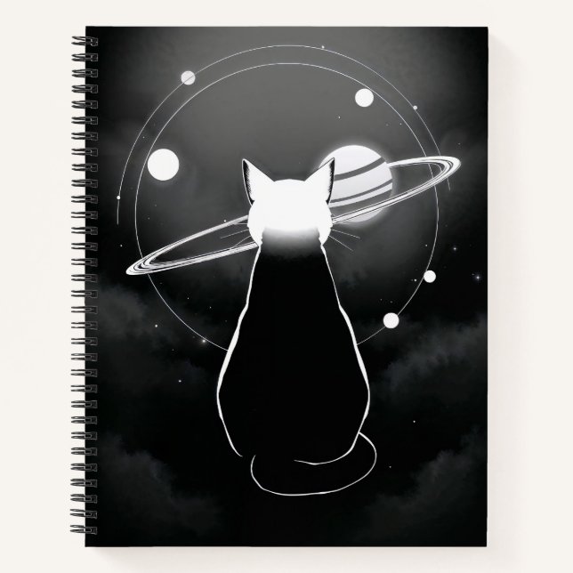 Cuaderno Orbiting Cosmic Cat Minimalist Notebook (Anverso)