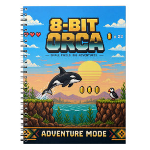 Cuaderno Orca, Arte de Pixel Retro de 8 Bits
