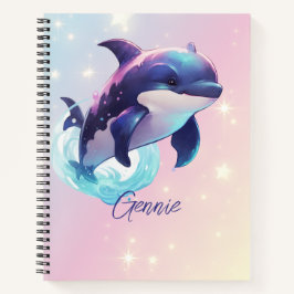 Cuaderno Orca Asesina Kawaii Personalizada Azul y Rosa