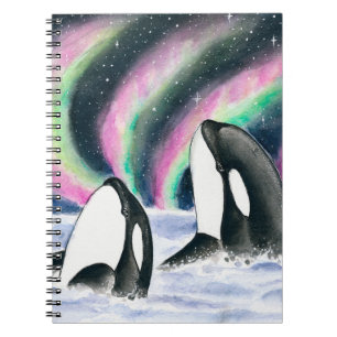 Cuaderno Orca Ballenas Galaxia Luz Norte