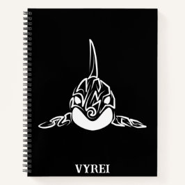 Cuaderno Orca tribal negra y blanca