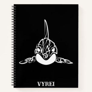 Cuaderno Orca tribal negra y blanca