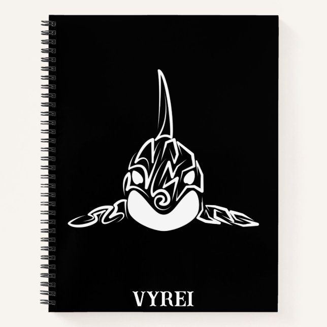Cuaderno Orca tribal negra y blanca (Anverso)