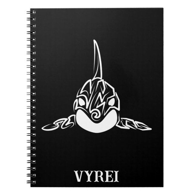Cuaderno Orca tribal negra y blanca (Frente)