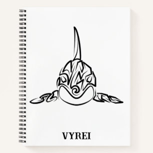 Cuaderno Orca tribal negra y blanca
