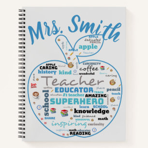 Cuaderno Ordenador personalizado Apple Word Art Notebook