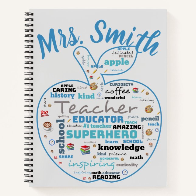 Cuaderno Ordenador personalizado Apple Word Art Notebook (Anverso)