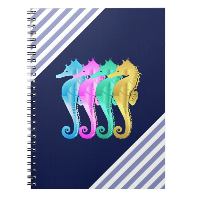 Cuaderno Ordenador portátil de caballitos de mar náuticos/r (Frente)