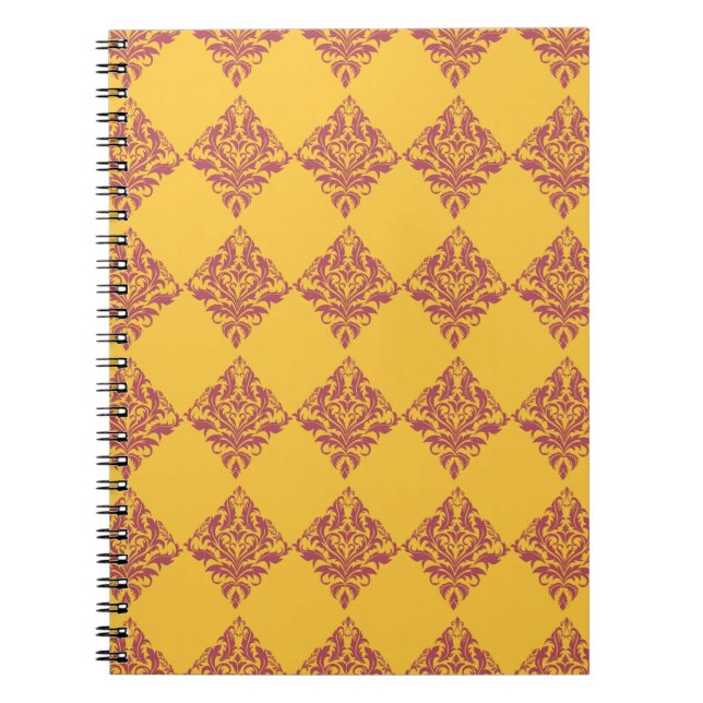 Cuaderno Ordenador portátil de damasco de época (Frente)