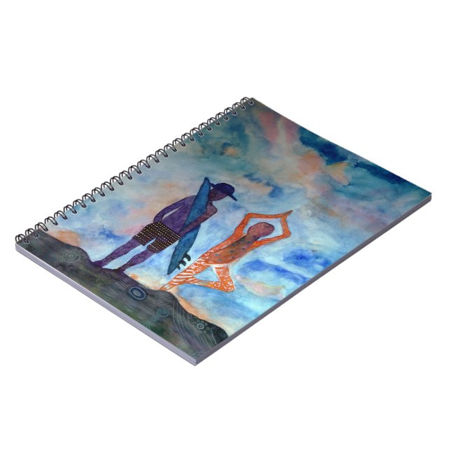 Cuaderno Ordenador portátil de fotos de verano de Surf Yoga (Lado Izquierdo)