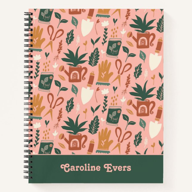 Cuaderno Ordenador portátil de jardinería personalizado (Anverso)