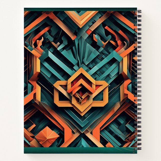 Cuaderno Ordenador portátil de vibraciones geométricas mode (Reverso)