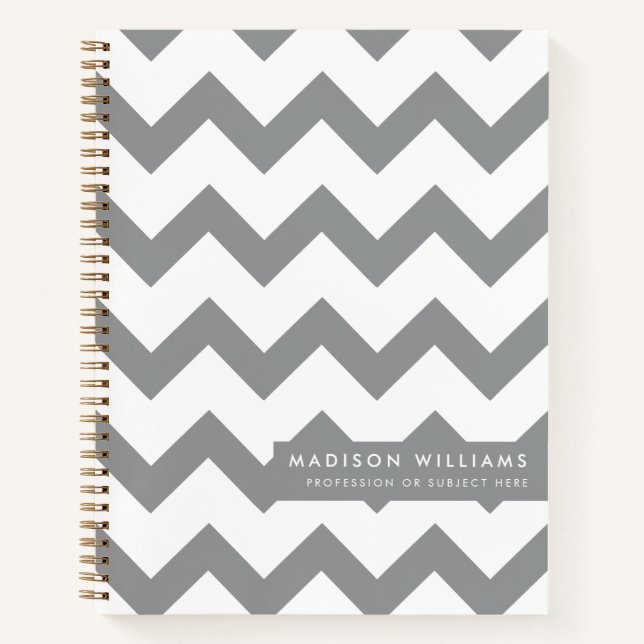 Cuaderno Ordenador portátil Zigzag moderno mínimo (Anverso)