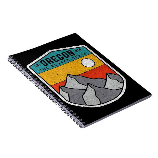 Cuaderno Oregon The Beaver State Vintage Mountain Souvenir (Lado Derecho)