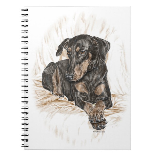 Cuaderno Orejas naturales del perro Doberman (Frente)