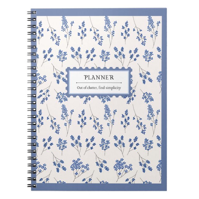 Cuaderno Organización del planificador del patrón floral el (Frente)