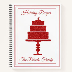 Cuaderno Organizador de recetas de Navidades Purpurinas roj