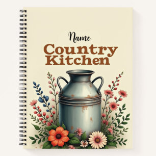 Cuaderno Organizador de recetas rusticas de nombre personal