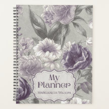 Cuaderno Organizador Planificador Diario Floral Pú