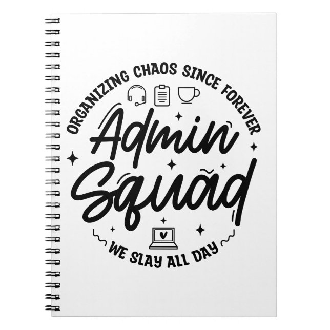 Cuaderno Organizando Caos Frase Divertida Día del Admin Equ (Frente)