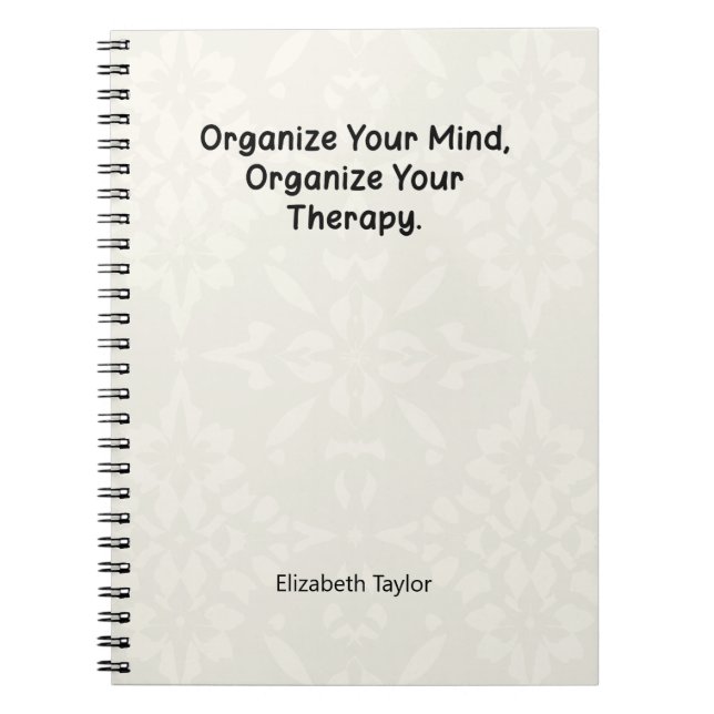 Cuaderno Organize Your Mind, Organize Your Therapy (Frente)