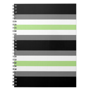 Cuaderno Orgullo Agénero, Orgullo LGBTQ, Negro Gris y Verde