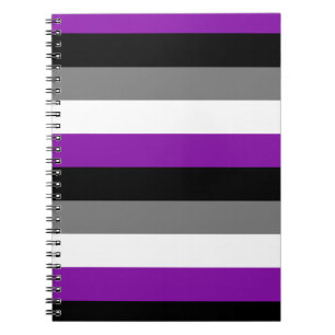 Cuaderno Orgullo asexual, orgullo LGBTQ, estampado de rayas