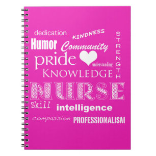 Cuaderno Orgullo-Cualidades/rosa de la enfermera