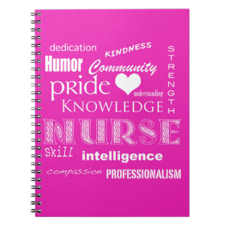 Cuaderno Orgullo-Cualidades/rosa de la enfermera
