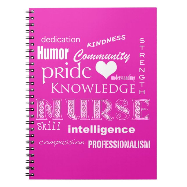 Cuaderno Orgullo-Cualidades/rosa de la enfermera (Frente)