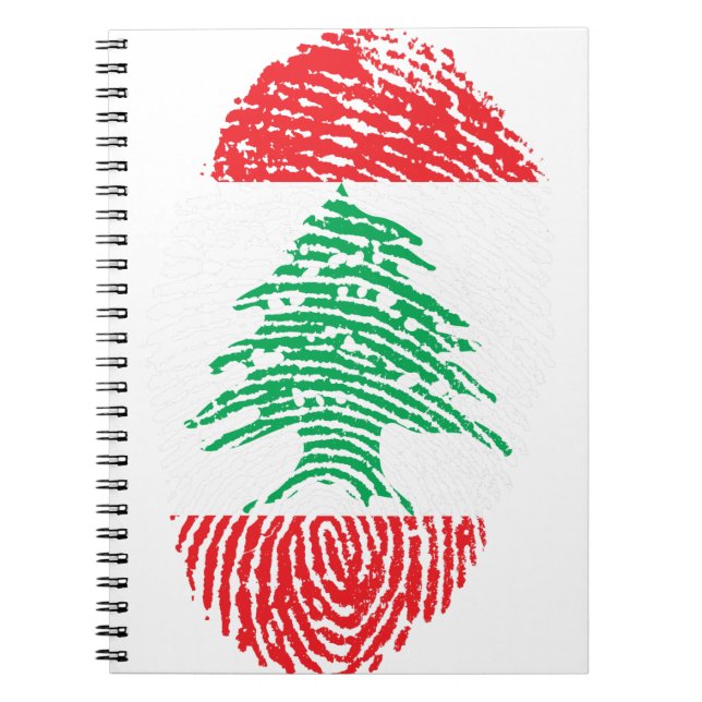 Cuaderno Orgullo de la bandera libanesa con huella digital  (Frente)