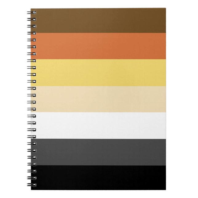 Cuaderno Orgullo de oso, rayas de gradiente neutro, Orgullo (Frente)