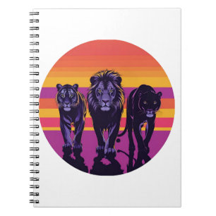 Cuaderno Orgullo en lo salvaje - Silhouette de gatos grande