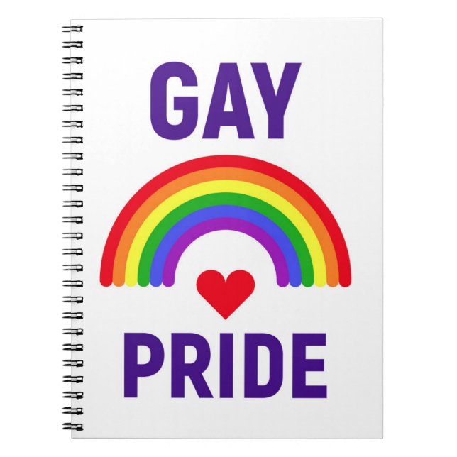 Cuaderno Orgullo gay | Corazón y arcoiris (Frente)
