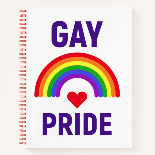 Cuaderno Orgullo gay | Corazón y arcoiris (Anverso)