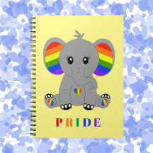 Orgullo gay LGBTQ - lindo elefante con bandera arc