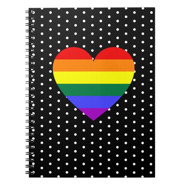 Cuaderno Orgullo LGBT: corazón arco iris (Frente)
