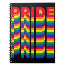 Cuaderno Orgullo lgbt lgbtq queer patrón arcoíris gay negro